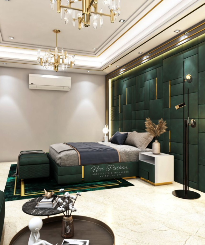 Master Bedroom — architecture & interior design by Neev Pathar, Ludhiana