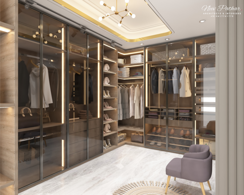 Walk in Wardrobe Design - Neev Pathar Architects & Interior Designers